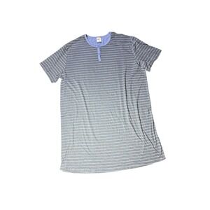 Conomax Sleep Shirt Henley Striped‎ Loungewear Pajama Top 3X